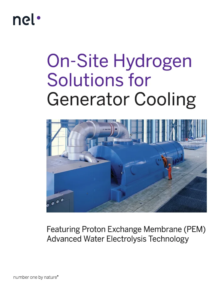 Nel brochure "On-Site Hydrogen Solutions for Generator Cooling"