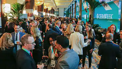 People mingling at ceraweek fair