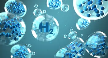 Hydrogen molecules up close graphic