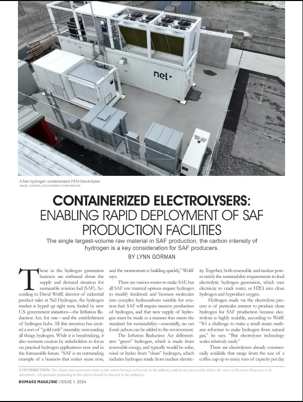 Screenshot of article "Containerized Electrolysers"